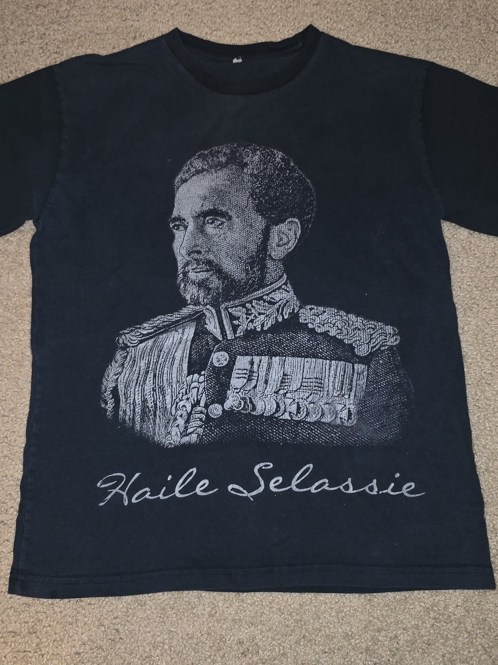 Haile Selassie Rastafarian Ethiopian Emperor Mens Medium Shirt